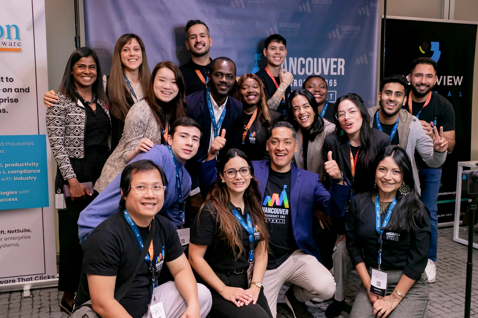 Attendees posing together at the Vancouver Microsoft 365 Summit